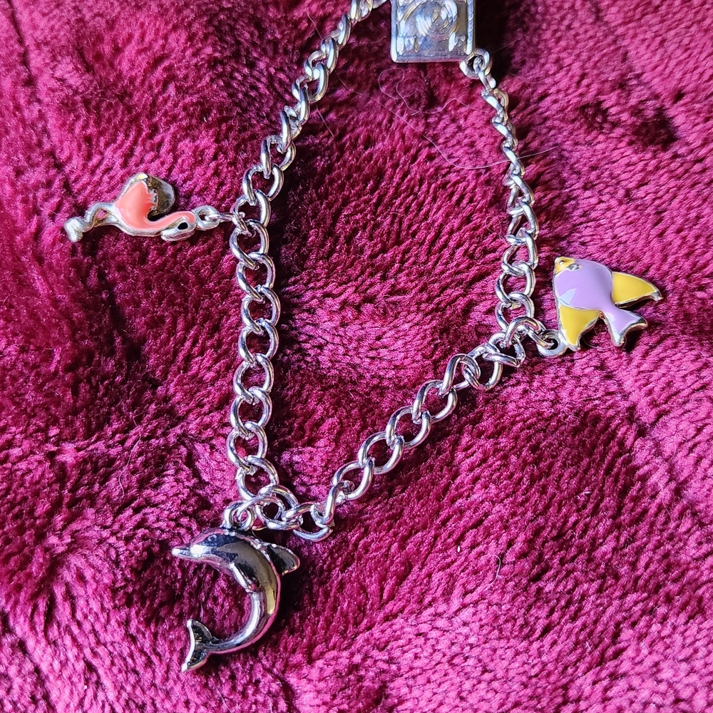 Silver Dolphin Charm Bracelet
